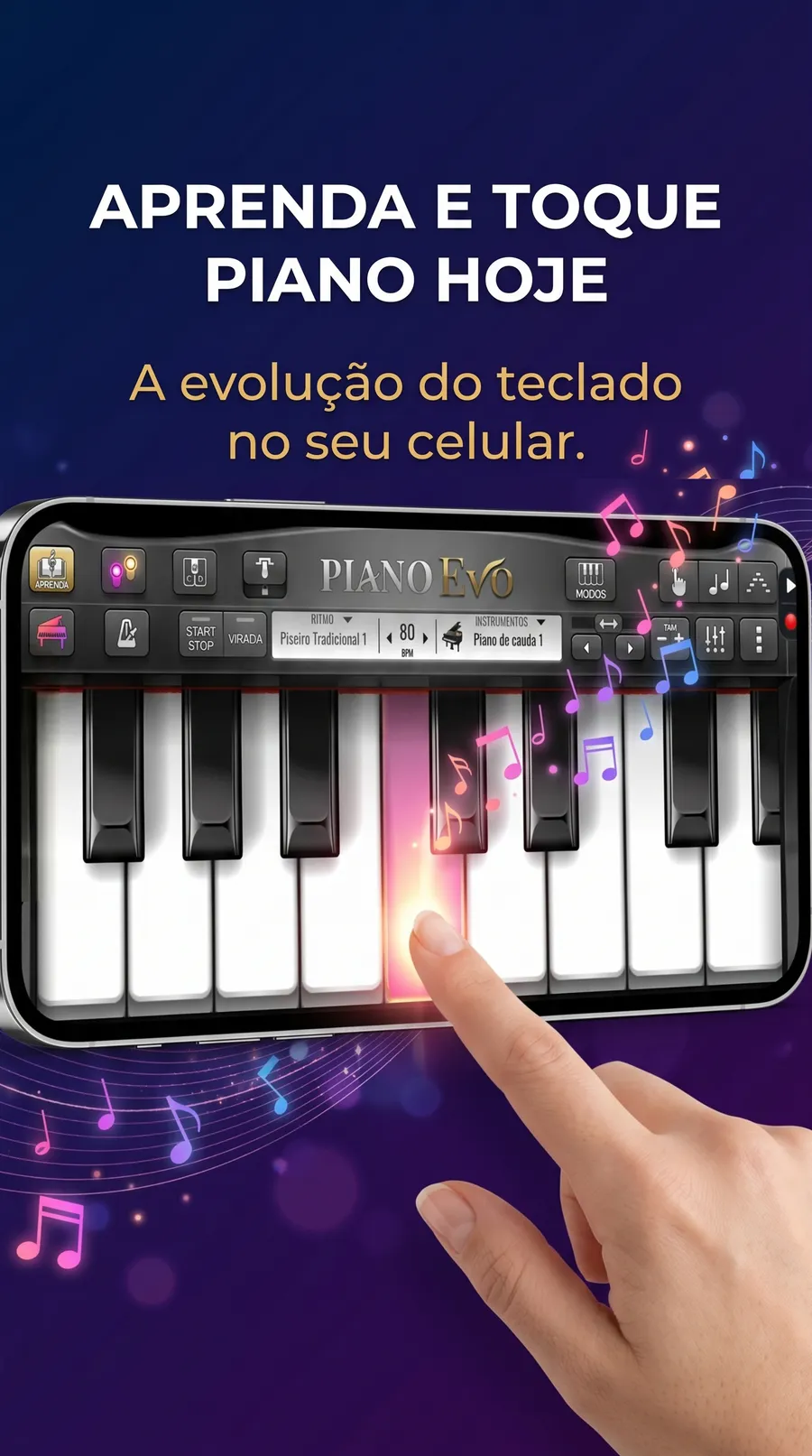 Piano Evo: Aprender Musicas: captura de tela 1 de 7